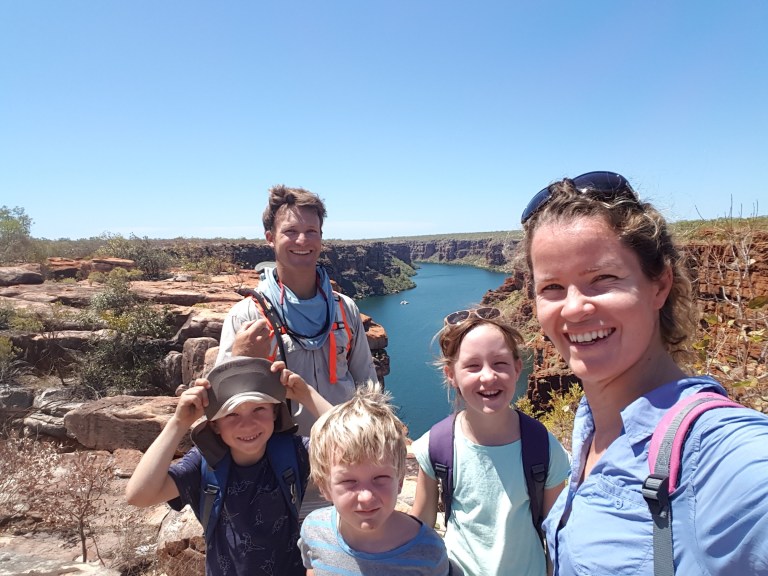 Well done everyone! You can just see Gonyonda anchored down below...